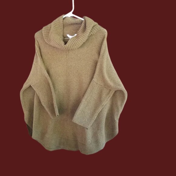 Time and Tru Brown Cowl Neck / Mock Turtle Neck Brown Sweater - Picture 5 of 10